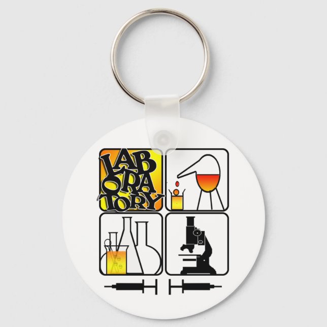 LABORLOGO 4 SQUARE - LABRADOR ICONS SCHLÜSSELANHÄNGER (Vorderseite)