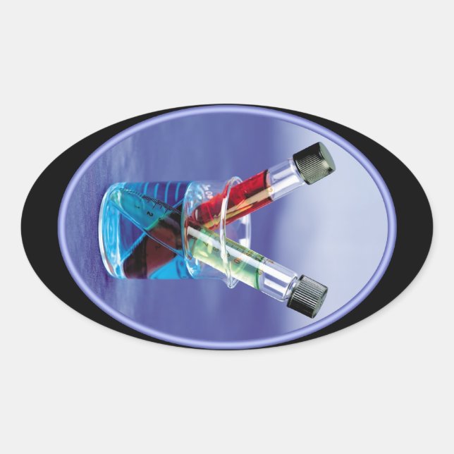 Laborprüfröhren und Beaker Ovaler Aufkleber (Vorderseite)