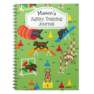 Laborrador Retriever Hund Agility Training Yellow Notizblock