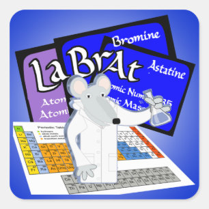 LABORTABELLE FÜR Labrador RAT WISSENSCHAFTLER Quadratischer Aufkleber