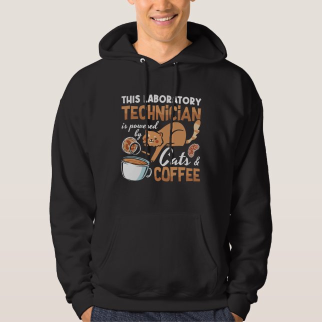 Labortechniker Cats Coffee Science Labrador Tech Hoodie (Vorderseite)