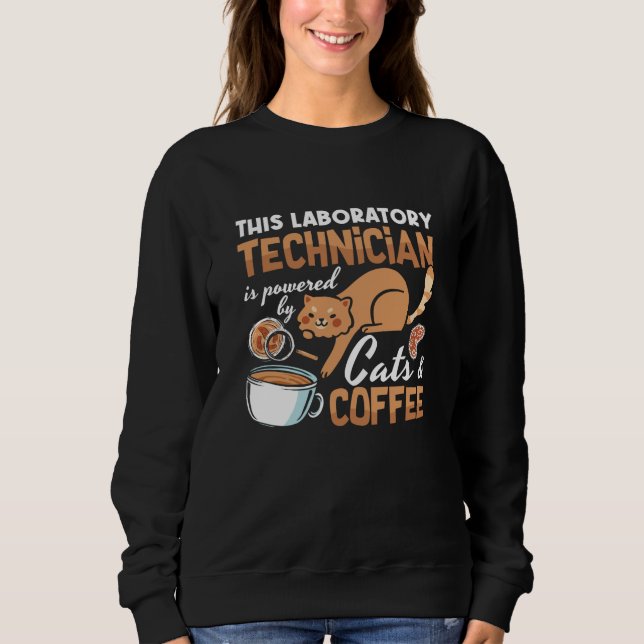 Labortechniker Cats Coffee Science Labrador Tech Sweatshirt (Vorderseite)