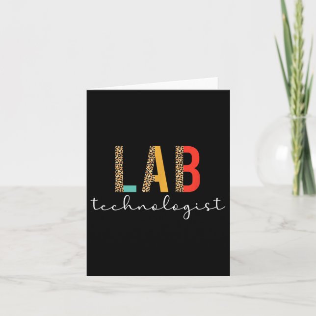 Labortechnologe Boho Leopard Labor Techniker  Karte (Vorderseite)