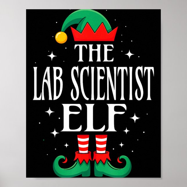 Laborwissenschaftler-Elf Jobtitel Lustiges Weihnac Poster (Vorne)