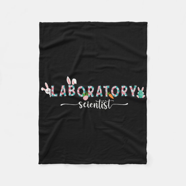 Laborwissenschaftler Osterlabor-Techniker Hase  Fleecedecke (Vorderseite)