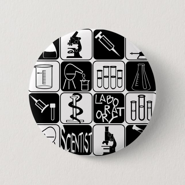 LABORwissenschaftler-SYMBOLE UND WERKZEUGE Button (Vorderseite)
