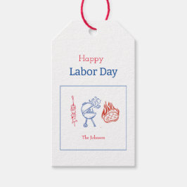 Labour Day Babecue Party Minimalistisch Geschenkanhänger
