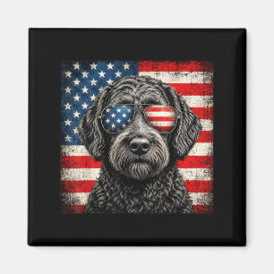 Labradoodle 4. Juli Amerikanische Flagge Hund Magnet