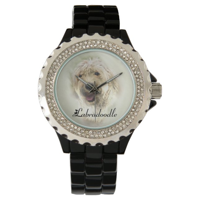 Labradoodle Art Geschenke Armbanduhr (Vorderseite)