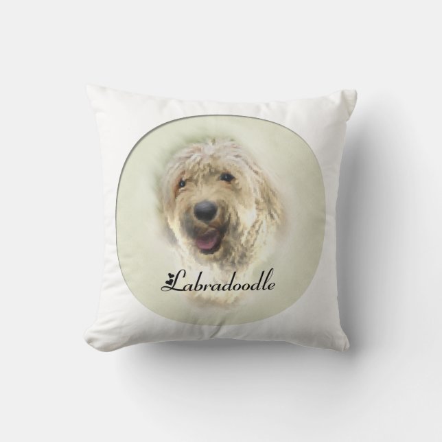 Labradoodle Art Geschenke Kissen (Vorderseite)