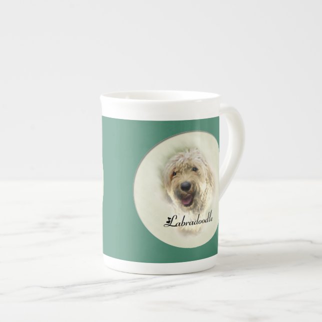 Labradoodle Art Geschenke Prozellantasse (Vorderseite Rechts)