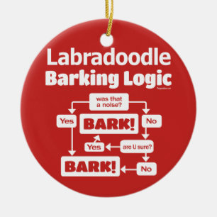 Labradoodle Barking Logic Keramik Ornament