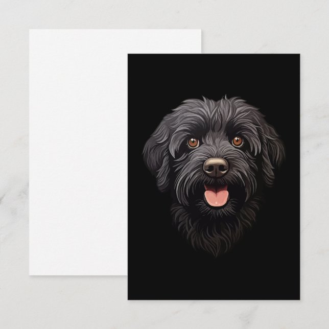 Labradoodle Black Dog Dankeskarte (Vorne/Hinten)