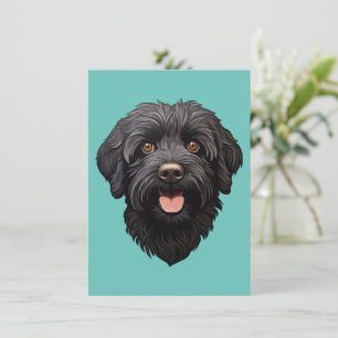 Labradoodle Black Dog Dankeskarte