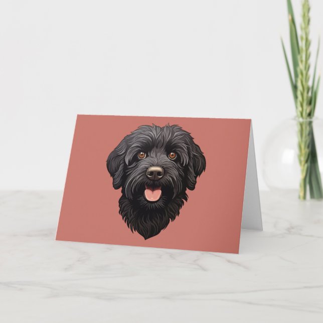 Labradoodle Black Dog Dankeskarte (Vorderseite)