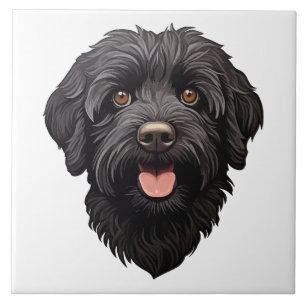 Labradoodle Black Dog Fliese