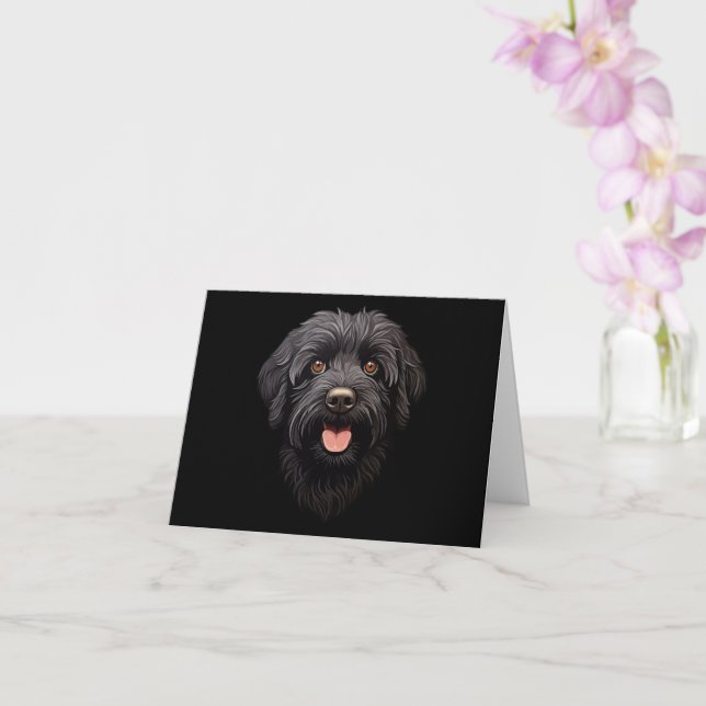 Labradoodle Black Dog Karte (Orchidee)