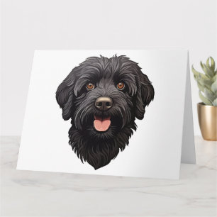 Labradoodle Black Dog Karte