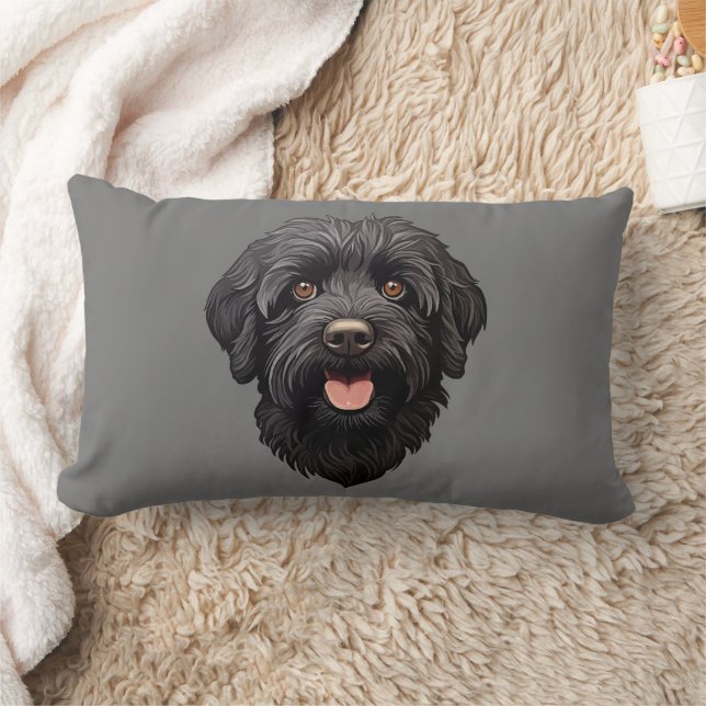 Labradoodle Black Dog Lendenkissen (Decke)