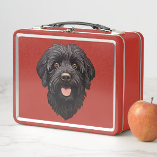 Labradoodle Black Dog Metall Brotdose