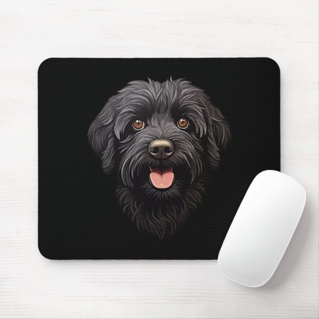 Labradoodle Black Dog Mousepad (Mit Mouse)