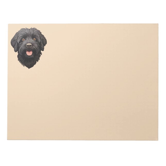 Labradoodle Black Dog Notizblock (Vorderseite)