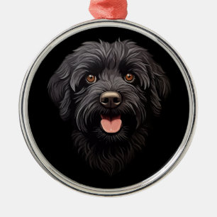 Labradoodle Black Dog Ornament Aus Metall