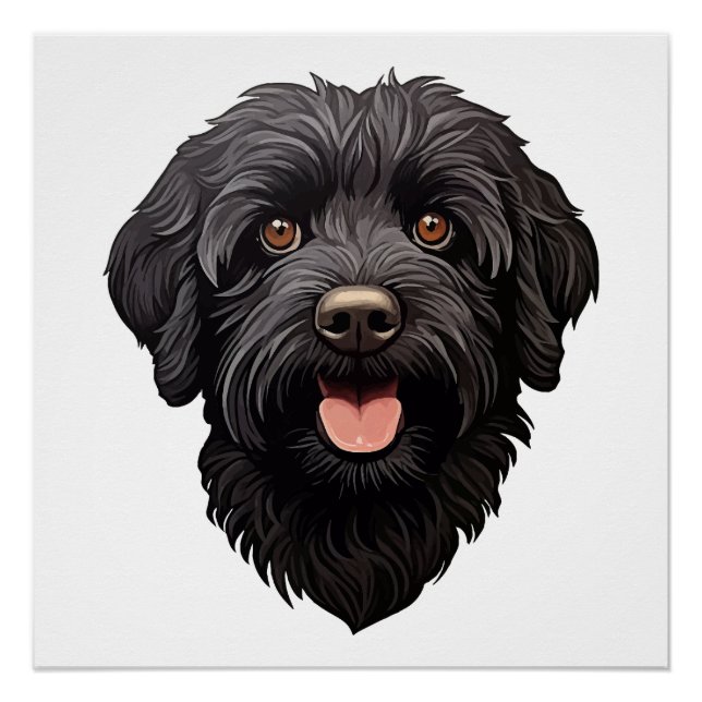 Labradoodle Black Dog Poster (Vorderseite)
