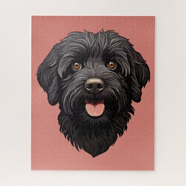 Labradoodle Black Dog Puzzle (Vertikal)
