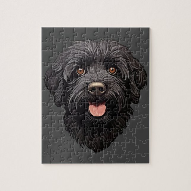 Labradoodle Black Dog Puzzle (Vertikal)