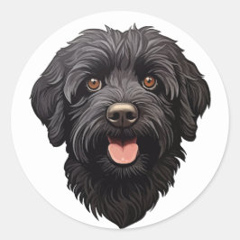 Labradoodle Black Dog Runder Aufkleber