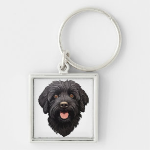 Labradoodle Black Dog Schlüsselanhänger