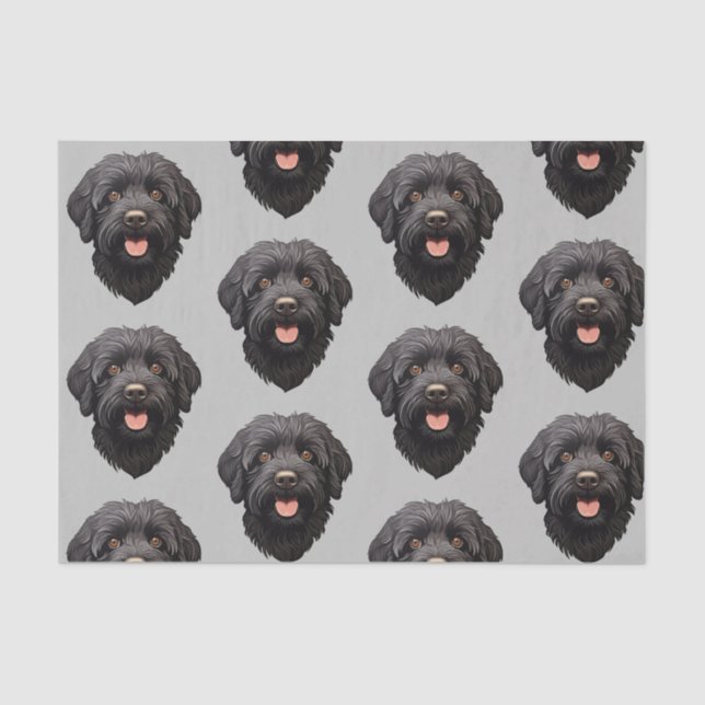 Labradoodle Black Dog Seidenpapier (Vorderseite)