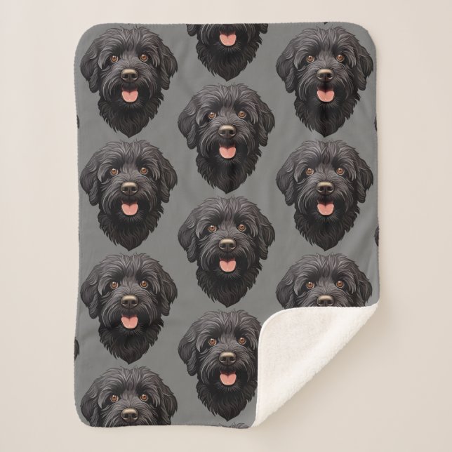 Labradoodle Black Dog Sherpadecke (Vorderseite)