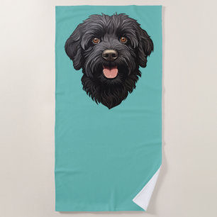 Labradoodle Black Dog Strandtuch