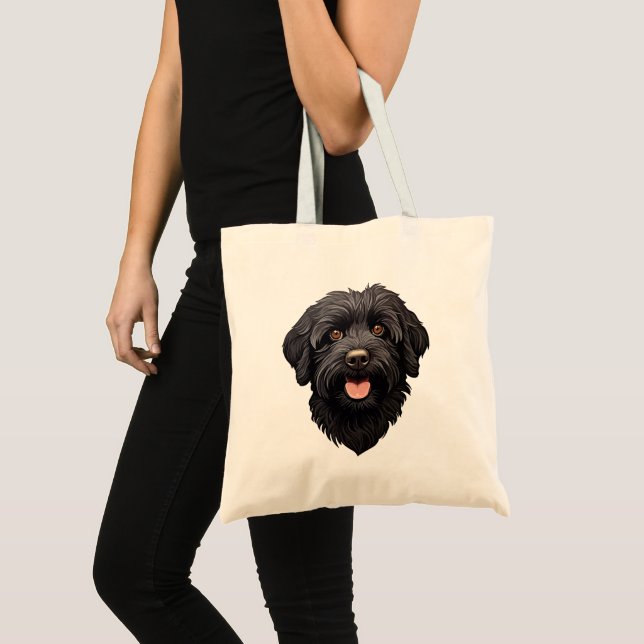 Labradoodle Black Dog Tragetasche (Vorderseite (Produkt))