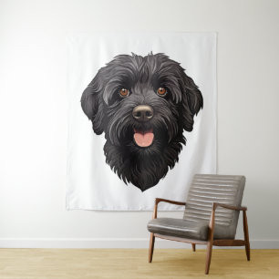 Labradoodle Black Dog Wandteppich
