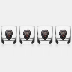 Labradoodle Black Dog Whiskyglas