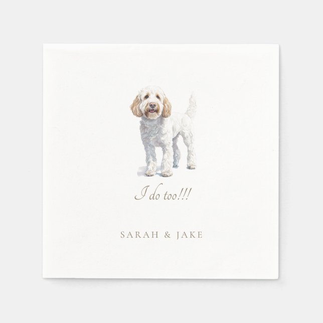 Labradoodle Custom Pet Wedding Napkins Serviette (Vorderseite)