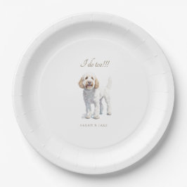 Labradoodle Custom Pet Wedding Pappteller