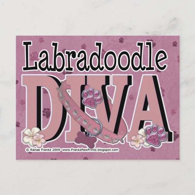 LabraDoodle DIVA Postkarte (Vorderseite)
