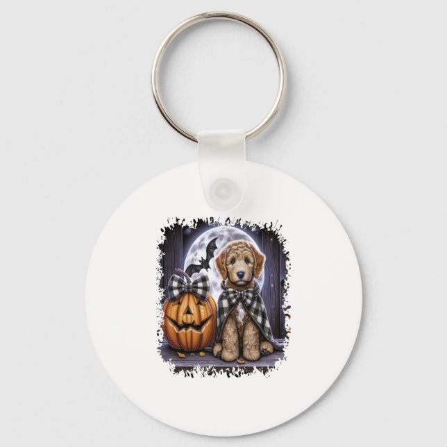 Labradoodle Dog Halloween Square Schlüsselanhänger (Vorderseite)
