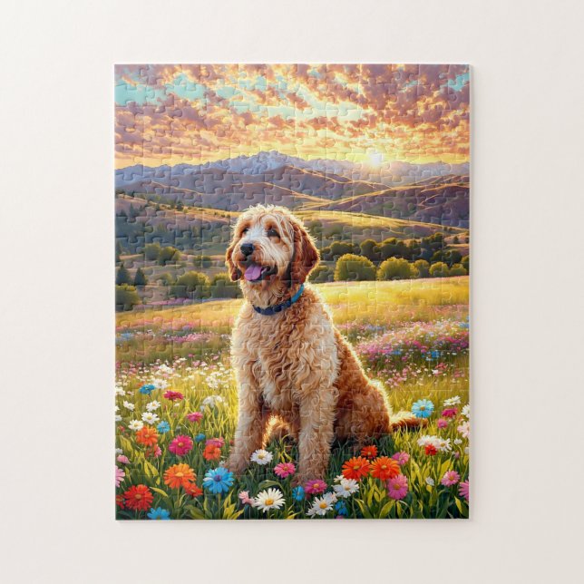 Labradoodle dog puzzle (Vertikal)