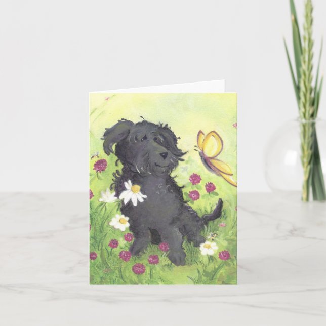 Labradoodle Doodle Doodle Hund / Anmerkung Karte (Vorderseite)