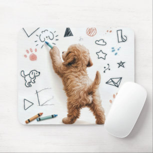 Labradoodle doodle mit Crayons Mousepad