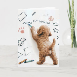 Labradoodle Doodling zum 85. Geburtstag Karte