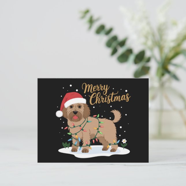 Labradoodle Frohe Weihnachten Weihnachten Weihnach (Stehend Vorderseite)