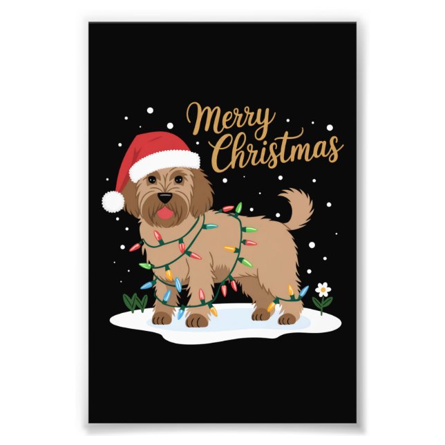 Labradoodle Frohe Weihnachten Weihnachten Weihnach Fotodruck (Vorne)