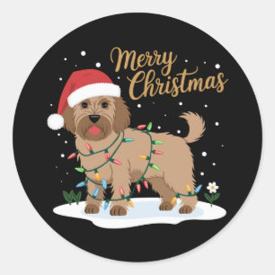 Labradoodle Frohe Weihnachten Weihnachten Weihnach Runder Aufkleber