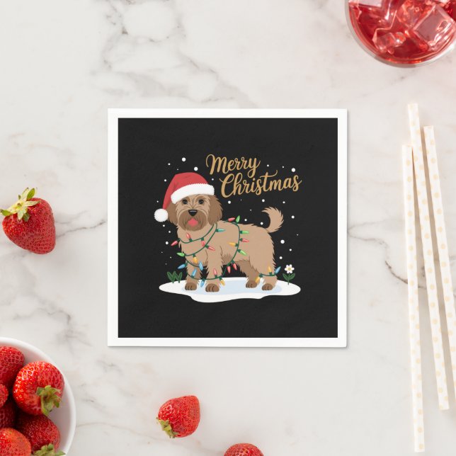 Labradoodle Frohe Weihnachten Weihnachten Weihnach Serviette (Beispiel)